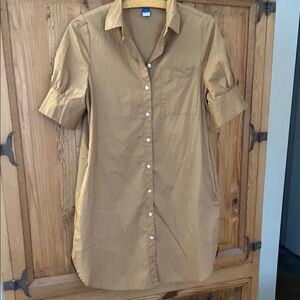 Old Navy Tan button up Shirt dress